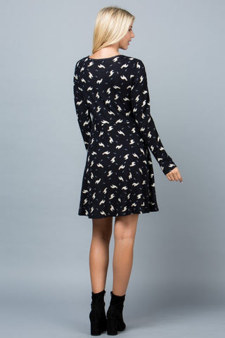 LHAMA PRINT SWEATER DRESS