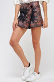 FAUX LEATHER SCARF PRINT SHORT-BP2173-1