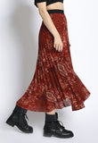 PLEATED PAISLEY SKIRT -S1855-09-F