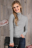 LONG SLEEVE TURTLE NECK RIB TOP