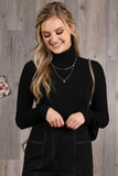 LONG SLEEVE TURTLE NECK RIB TOP