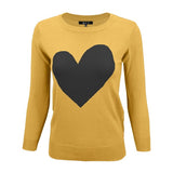 Love Heart Chenille Crew-neck Pullover Sweater -mk3595