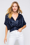 SEQUIN DOLMAN TOP -MTP8164-ML