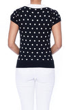 Polka-Dot Collared Sweater