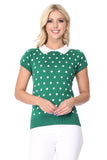 Polka-Dot Collared Sweater