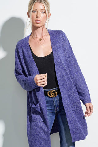 Basic Cardigan with pocket-MLS1033-B15
