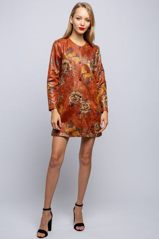 FAUX LEATHER FLOWER PRINTED JACKET-JK1002-y