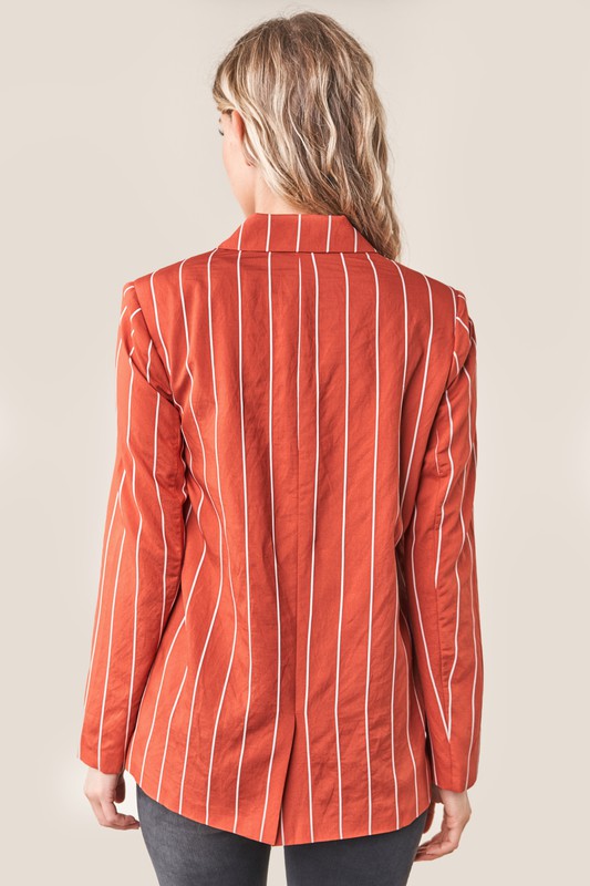 Striped Boyfriend Blazer-J1556