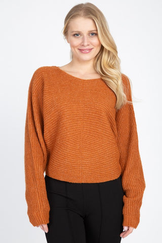 Round Neck Dolman Sweater -HMSW50172