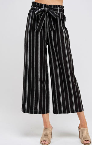 MULTI STRIPE PALAZZO CROPPED PANTS