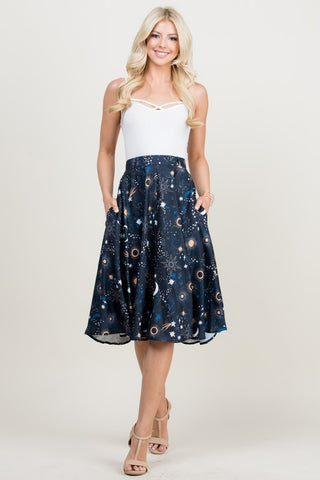 All Over Printed Galaxy Skirt