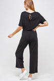 Solid V Neck Jumpsuit-JS3087