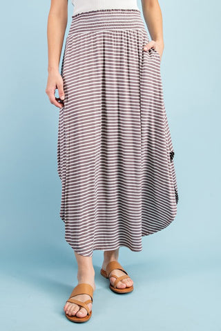 HIGH RISE  STRIPED MAXI SKIRT