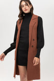 Sleeveless Long Cardigan Vest -9010WH.