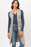 Sleeveless Long Cardigan Vest -9010WH.