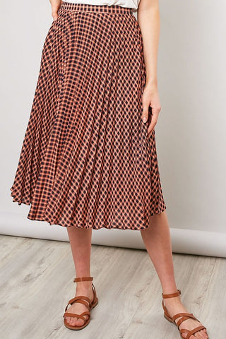 CHECKERED PLEATED SKIRT