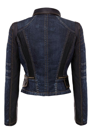 Denim & faux leather jacket