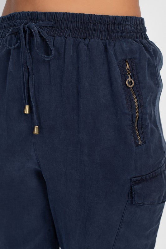 Tencel Jogger Pants in Navy