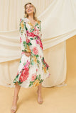 Floral Midi Dress with Pleats