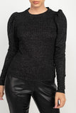 Crew Neck Puff Sleeve Top -HMT55182