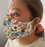 All Over Bicycle Mask with Floral designs