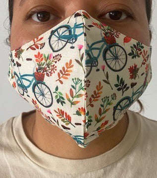 All Over Bicycle Mask with Floral designs