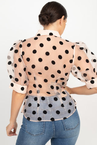 Organza Polka Dot Blouse