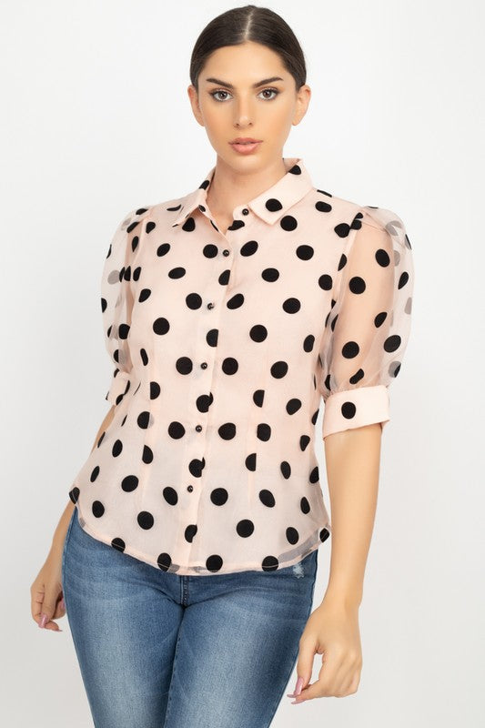 Organza Polka Dot Blouse