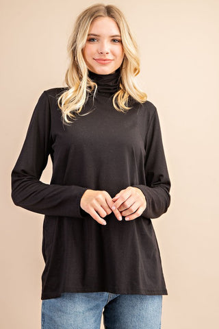 COTTON MODAL TURTLE NECK KNIT TOP-TM6396 .