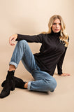 COTTON MODAL TURTLE NECK KNIT TOP-TM6396 .