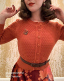 3/4 Sleeve Cute Pattern Cropped Cardigan Sweater