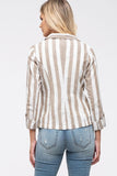 Striped Blazer with mock Pockets