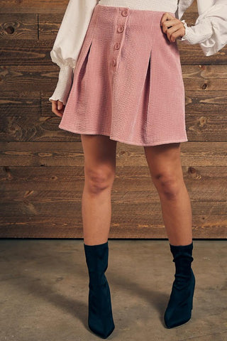 CORDUROY BUTTON SKIRT-FS-MC15218