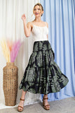 TROPICAL PRINT TIERED MAXI SKIRT/MINI DRESS
