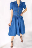 Short Sleeve Button Down Denim Dress