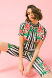 Matching Tropical striped biking set