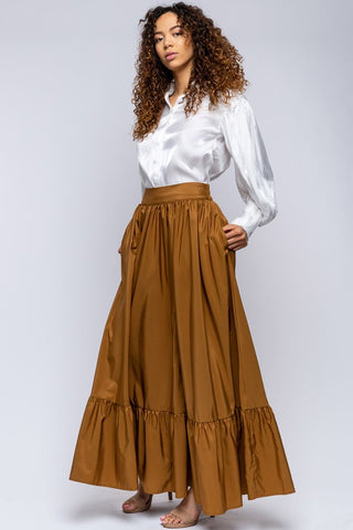 FLARED MAXI SKIRT WITH POCKETS