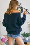 CABLE OFF SHOULDER SWEATER TOP