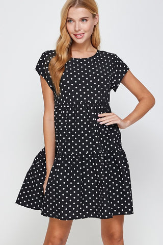 Polka Dot Tiered Short Dress