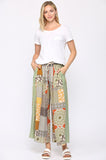 Patterned Art Print and Solid Mixed Side Pocket Pants.