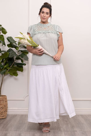 LACE  TOP BLOUSE(CURVY) 1X-3X