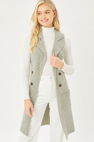 Sleeveless Long Cardigan Vest