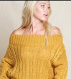 Off Shoulder Knit Sweater Knit Sweater-mls1040-b31