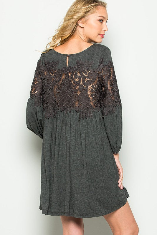 Crochet Lace Detail Dress. 32