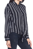 Stripe Tie Front Shirt -HMT52051(Top)