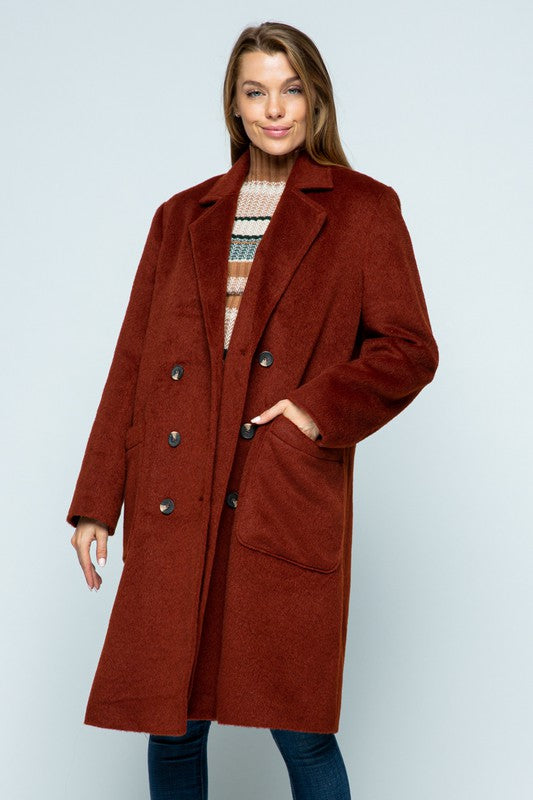 OVERSIZED LINED DOUBLE BREASTED TEDDY COAT -J50203-SAL