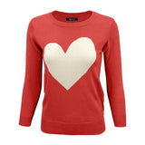 Love Heart Chenille Crew-neck Pullover Sweater -mk3595