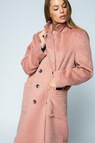 OVERSIZED LINED DOUBLE BREASTED TEDDY COAT -J50203-SAL