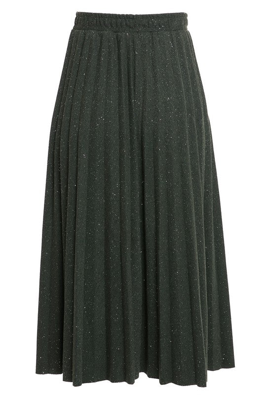WOVEN TWILL  PLEATED SKIRT-11i-PS2521