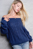 Off Shoulder Knit Sweater Knit Sweater-mls1040-b31